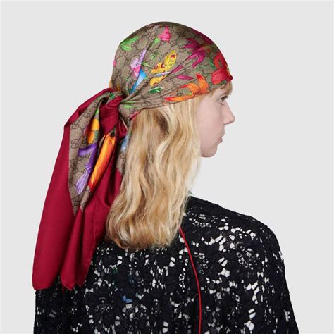 womens gucci headscarf|original Gucci silk scarf.